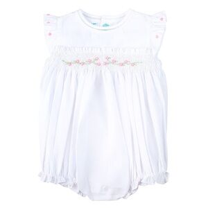 Feltman Brothers Baby Girls Rose Garden Smocked Bubble 3 months - White